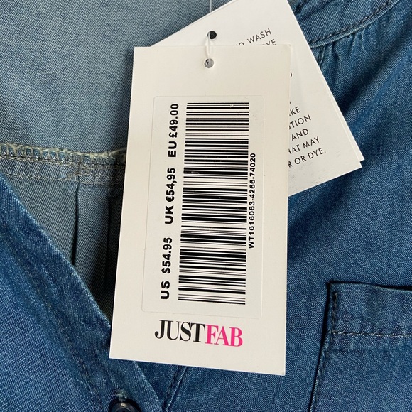 Faux denim blouse - Picture 2 of 2